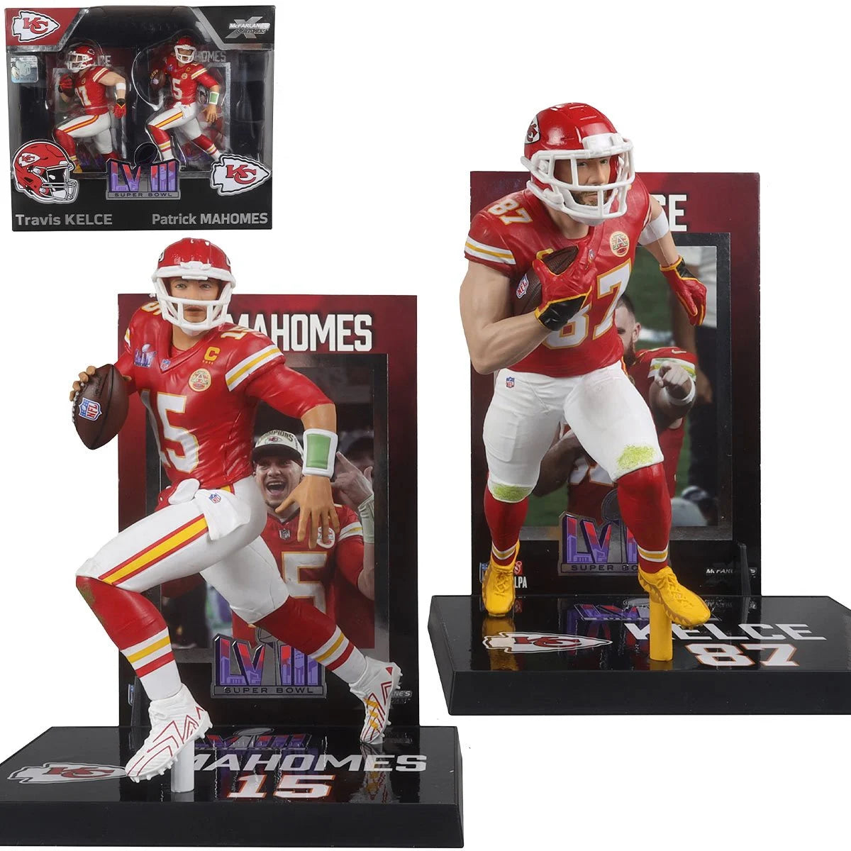 NFL SportsPicks 2024 Travis Kelce and Patrick Mahomes 7-Inch Figure 2-Pack