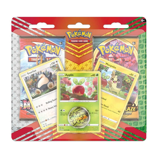 Pokémon TCG: Snorlax, Morpeko & Applin Cards with 2 Booster Packs & Coin (Chilling Reign & Fusion Strike)